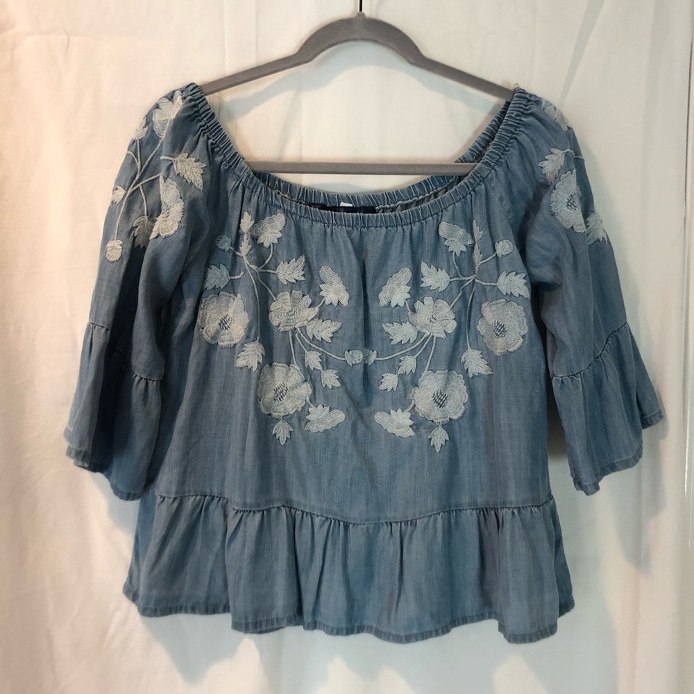 Blue Rain Denim Top